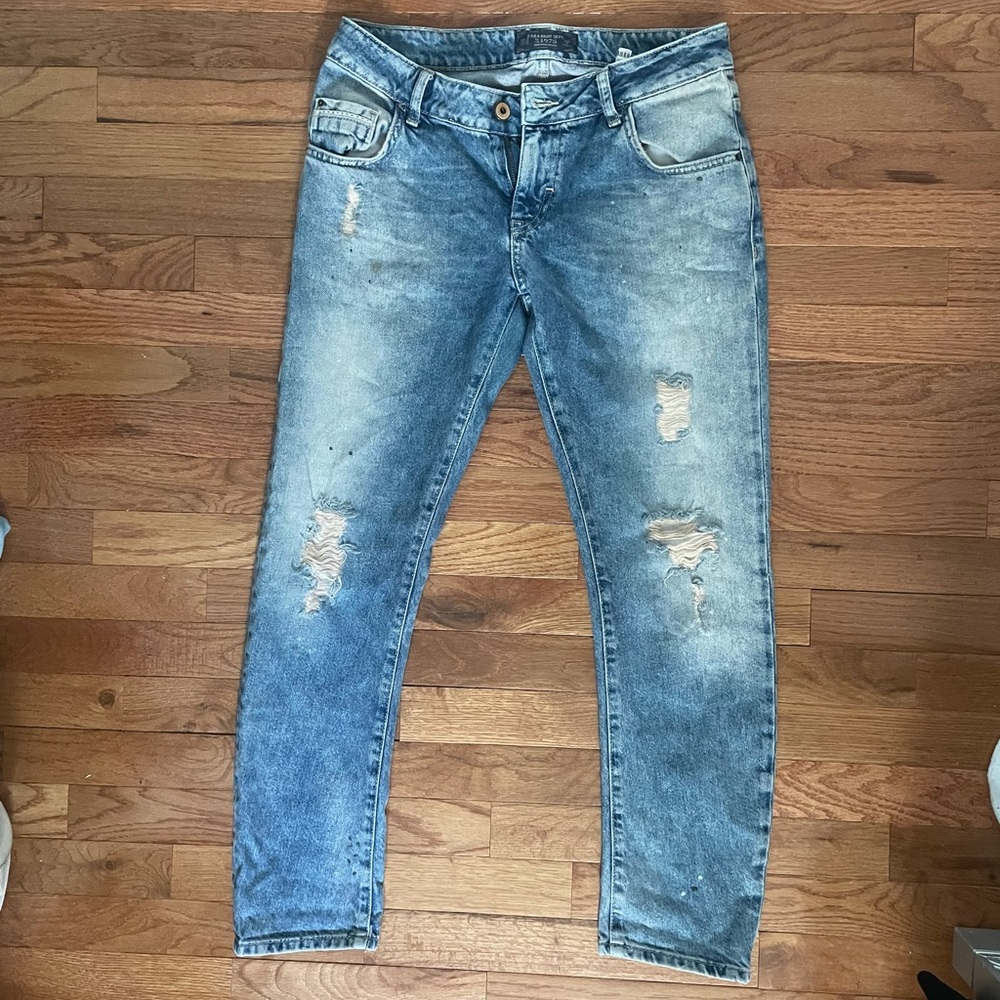 Distressed Zara Straight Leg Jeans